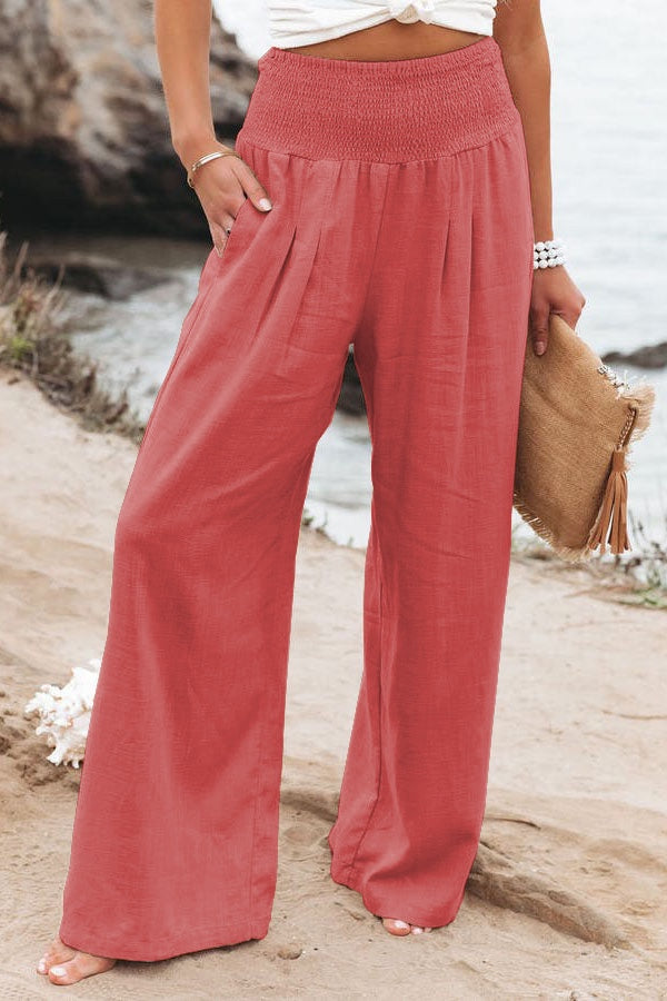 Women's Pants with High Waist and Wide Leg Fit
