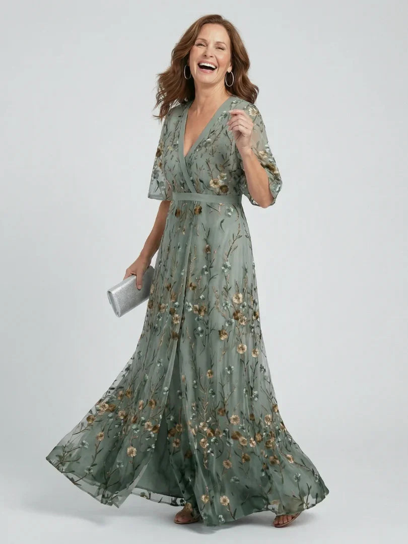 Halter Neck Floral Maxi Dress with Flowing Design