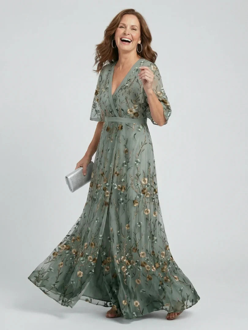 Halter Neck Floral Maxi Dress with Flowing Fit