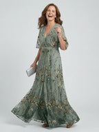Halter Neck Floral Maxi Dress with Flowing Fit
