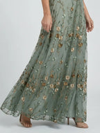 Halter Neck Floral Maxi Dress with Flowing Design
