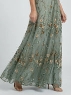Halter Neck Floral Maxi Dress with Flowing Fit