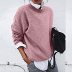 Luxe Cashmere Sweater for Women – Classic Round Neck Design with Elegant Fit