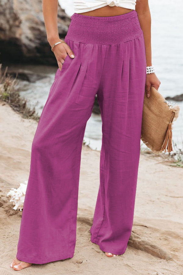 Women's Pants with High Waist and Wide Leg Fit