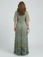 Halter Neck Floral Maxi Dress with Flowing Fit