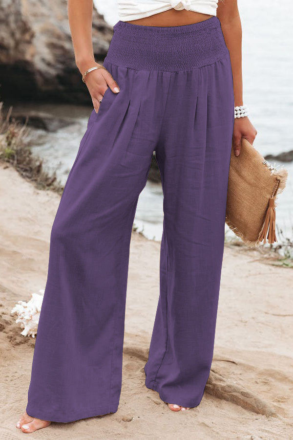 Women's Pants with High Waist and Wide Leg Fit