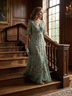 Halter Neck Floral Maxi Dress with Flowing Design