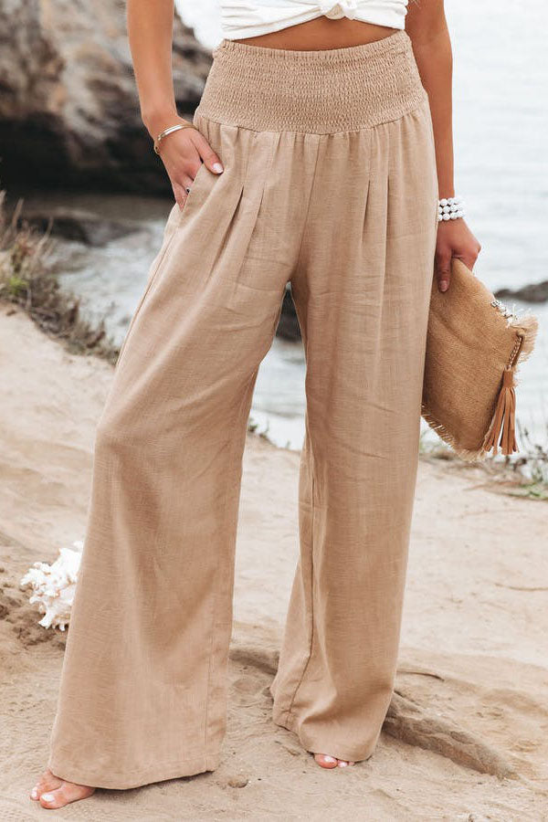 Women's Pants with High Waist and Wide Leg Fit
