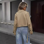 Sophisticated Short Trench Coat for Spring and Showers