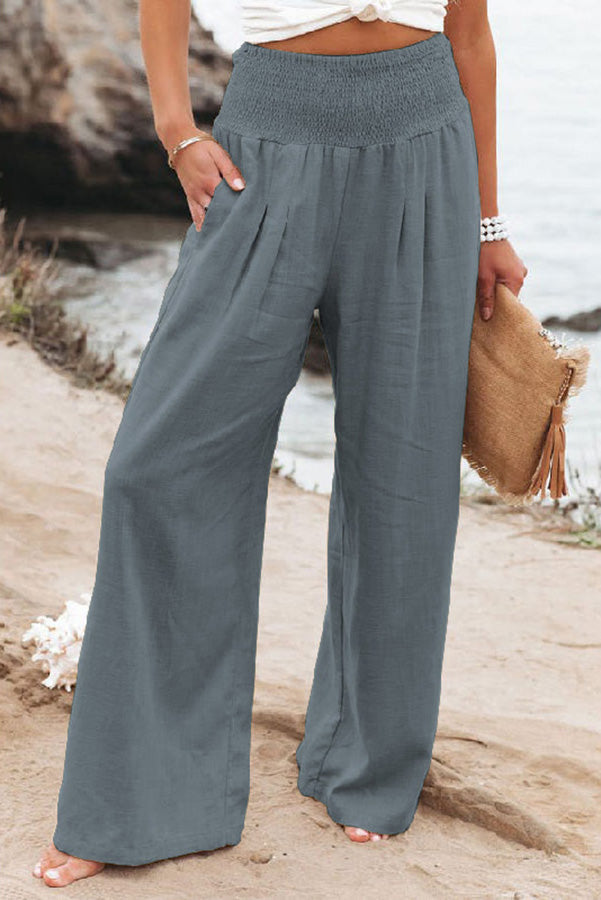 Women's Pants with High Waist and Wide Leg Fit