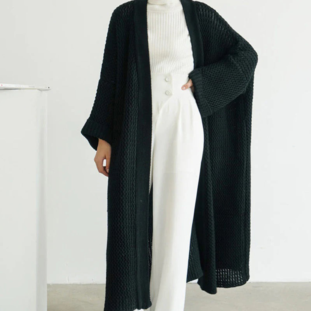 Women's Cardigan with Longline Length and Open Front
