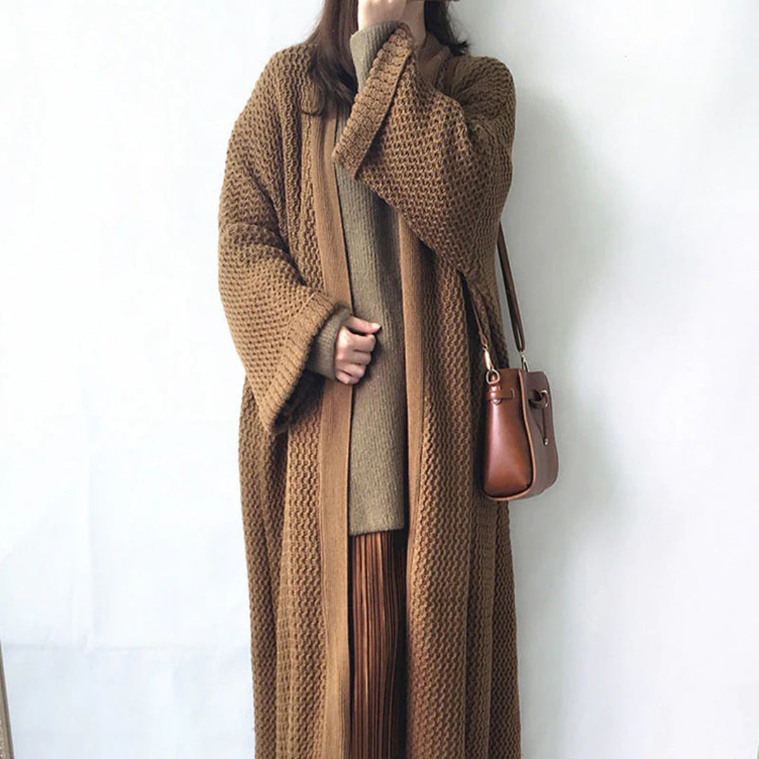 Women's Cardigan with Longline Length and Open Front