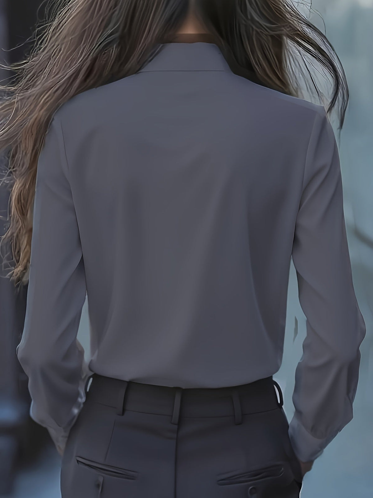 Long Sleeve Women's Blouse with Bow and Ruffle Detail for a Polished Look