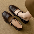 Mary Jane Shoes for Women Round Toe Adjustable Strap Low Block Heel