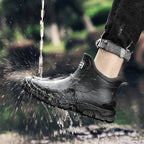 Women's Rain Boots with Elastic Side Panels and Lug Sole