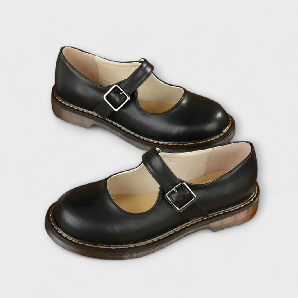 Buckle Strap Mary Jane Shoes for Women with Rounded Closed Toe