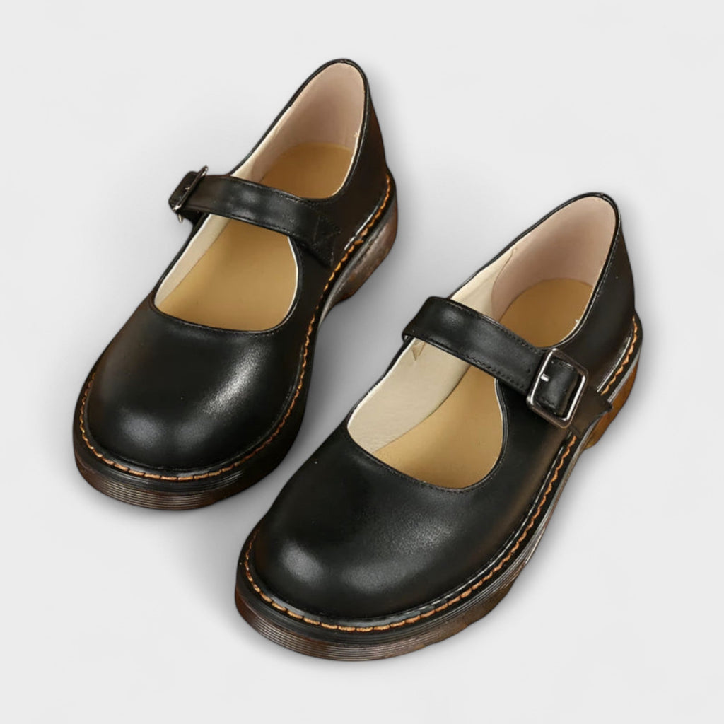 Buckle Strap Mary Jane Shoes for Women with Rounded Closed Toe