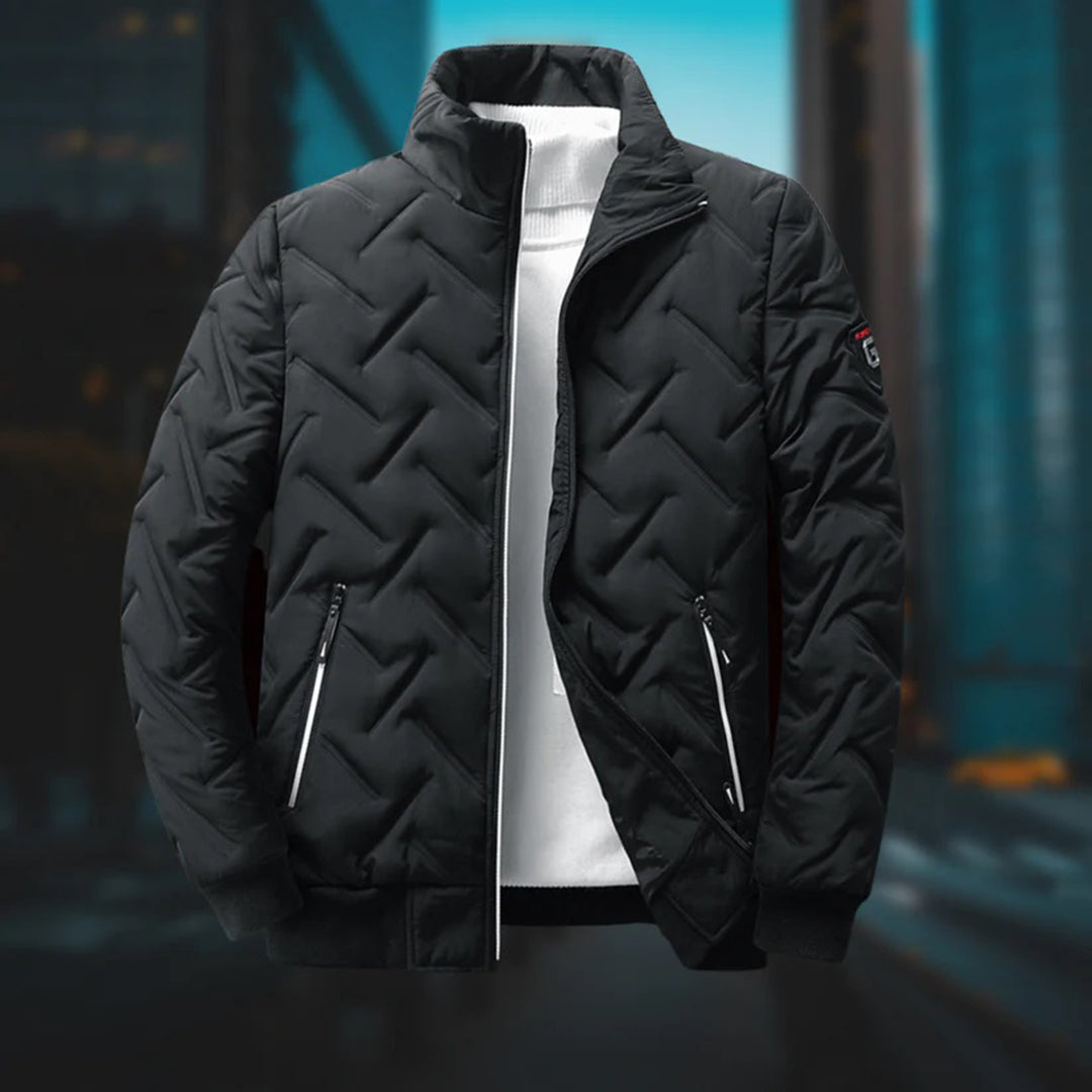 Lightweight Men's Quilted Transitional Jacket with Stand-Up Collar