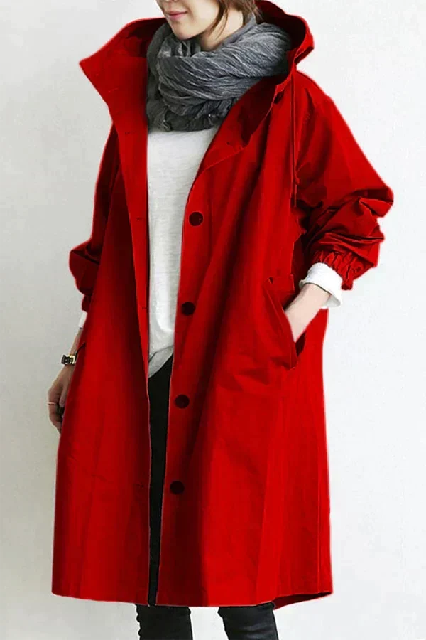Urban Waterproof Raincoat with Oversized Breathable Hood for Women