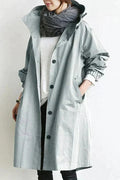Urban Waterproof Raincoat with Oversized Breathable Hood for Women
