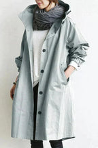 Urban Waterproof Raincoat with Oversized Breathable Hood for Women