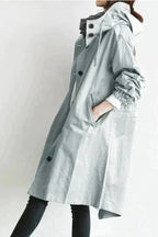Urban Waterproof Raincoat with Oversized Breathable Hood for Women