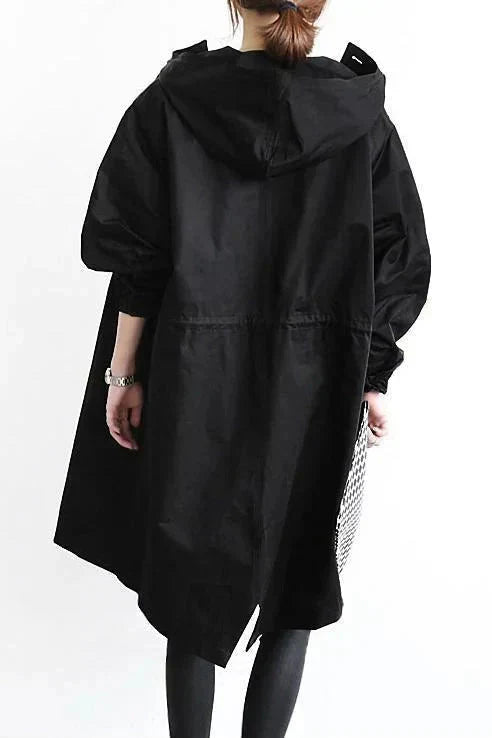 Urban Waterproof Raincoat with Oversized Breathable Hood for Women
