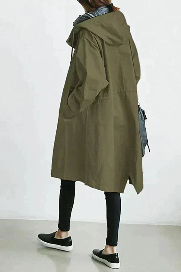 Urban Waterproof Raincoat with Oversized Breathable Hood for Women