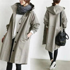 Urban Waterproof Raincoat with Oversized Breathable Hood for Women