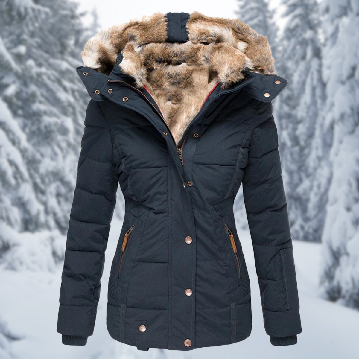 Stylish Women's Winter Jacket with Fur Hood for Ultimate Comfort