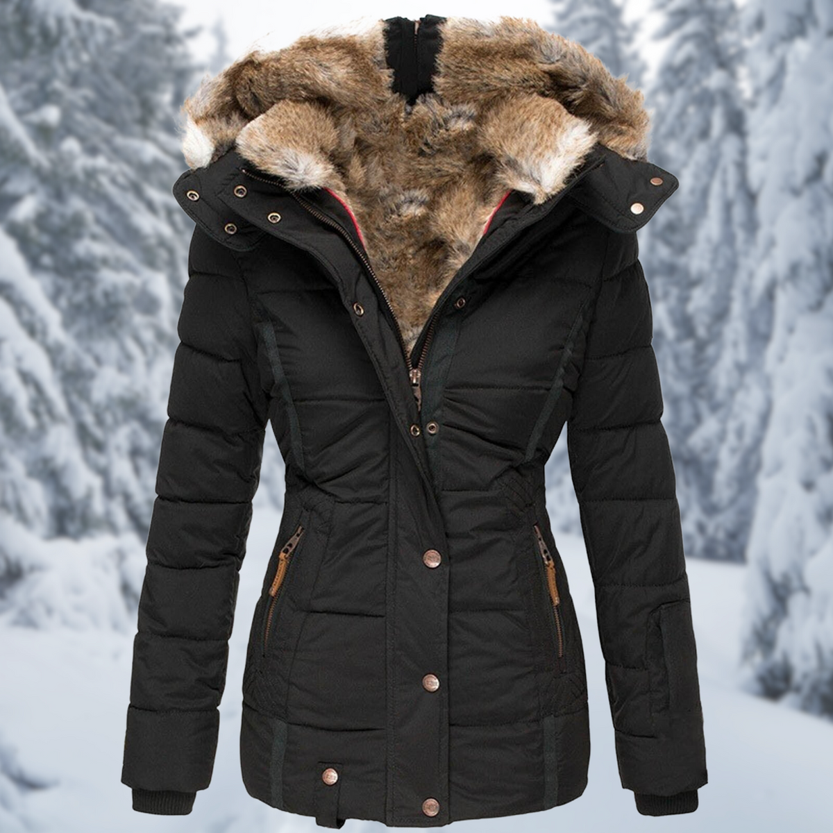 Stylish Women's Winter Jacket with Fur Hood for Ultimate Comfort