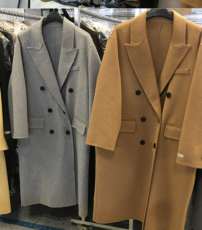 Elegant Italian Long Sleeve Coat for Autumn and Winter