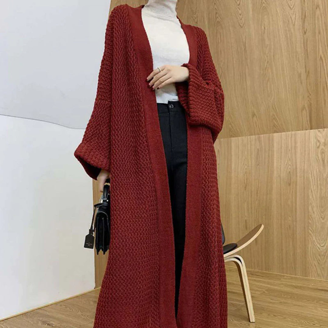 Women's Cardigan with Longline Length and Open Front