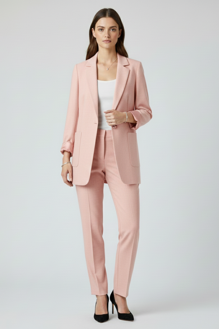 Open Front Structured Lapel Women's Blazer for Everyday Wear