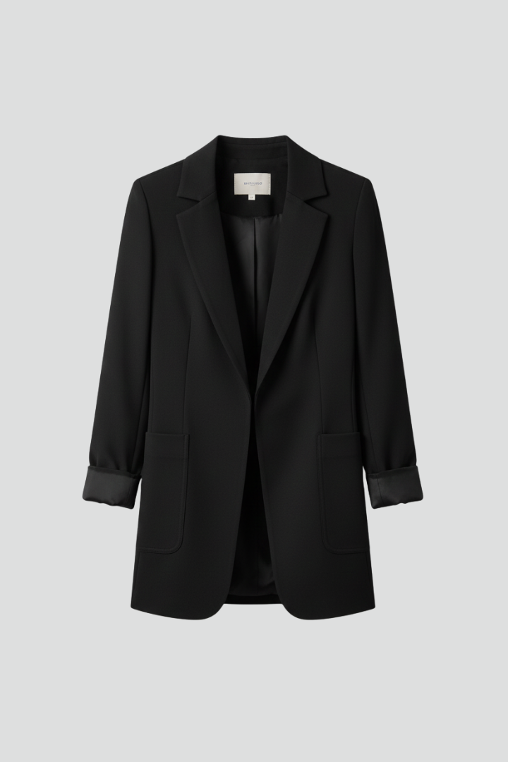 Open Front Structured Lapel Women's Blazer for Everyday Wear