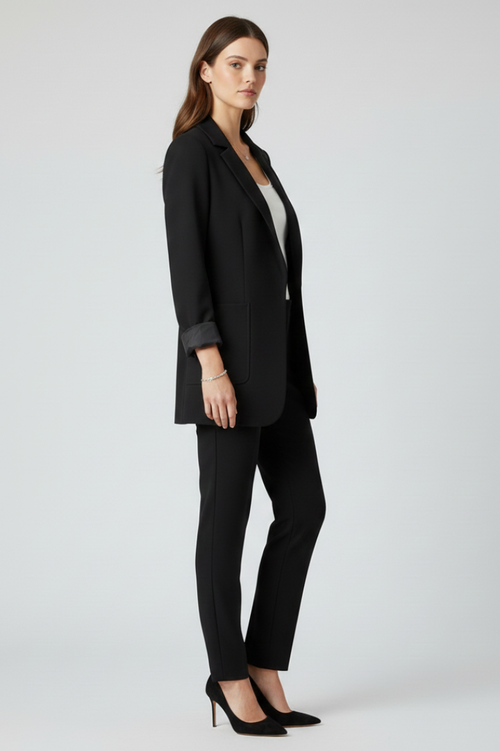 Open Front Structured Lapel Women's Blazer for Everyday Wear
