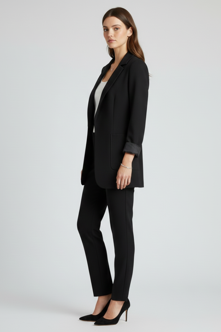 Open Front Structured Lapel Women's Blazer for Everyday Wear