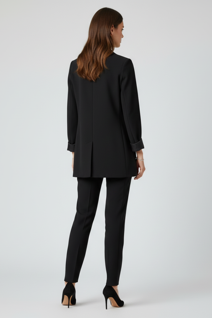 Open Front Structured Lapel Women's Blazer for Everyday Wear