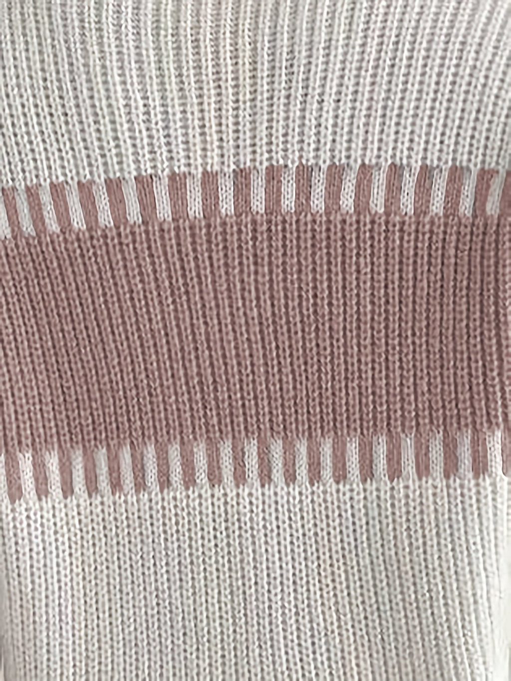 Colour-Block Striped Sweater with Relaxed Fit and Drop-Shoulder Design