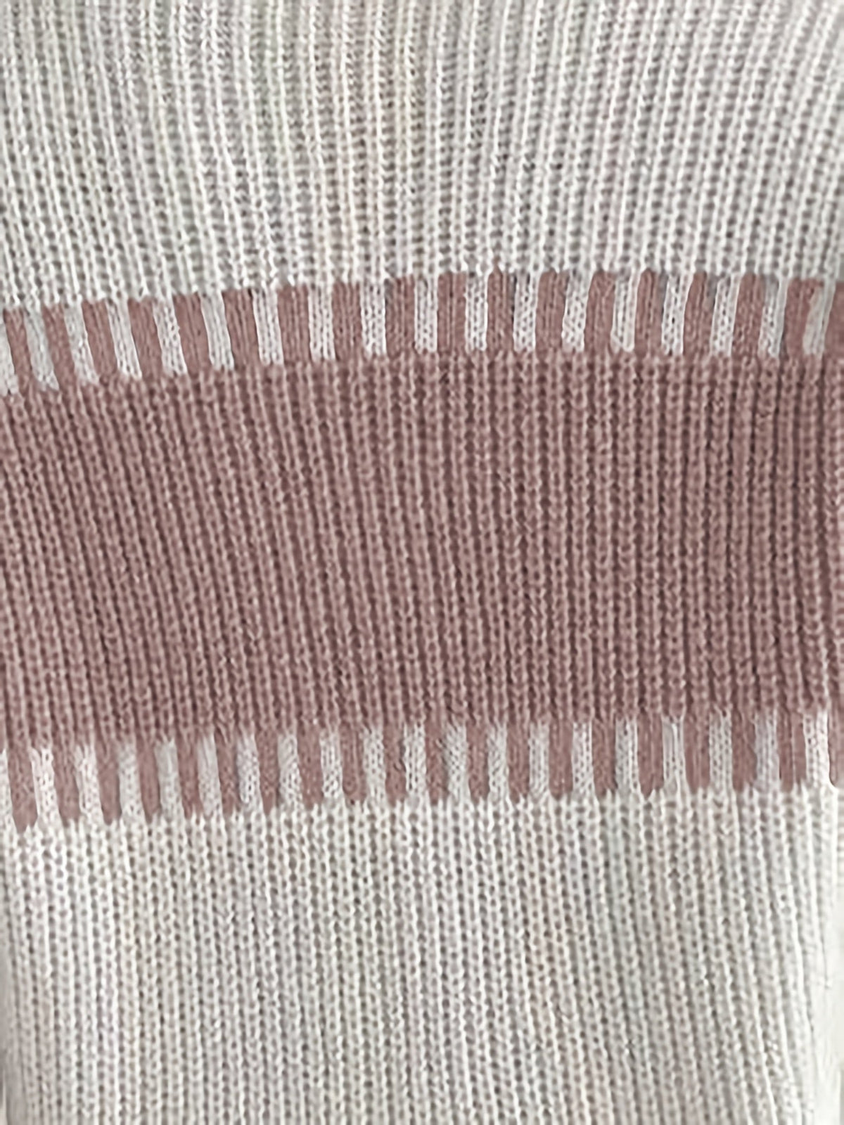 Colour-Block Striped Sweater with Relaxed Fit and Drop-Shoulder Design