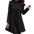 Elegant Italian Long Sleeve Coat for Autumn and Winter