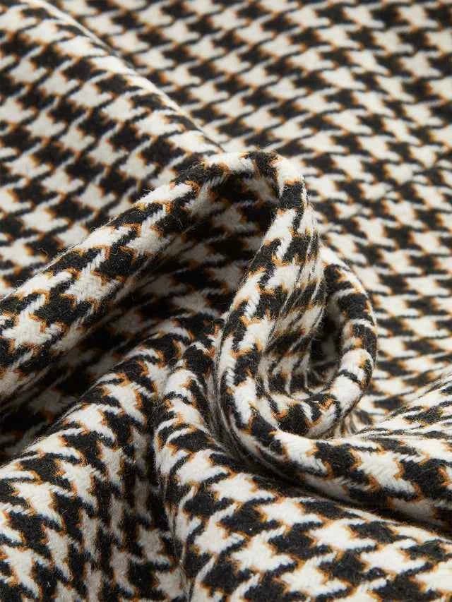 Houndstooth Blazer with Belt for Women