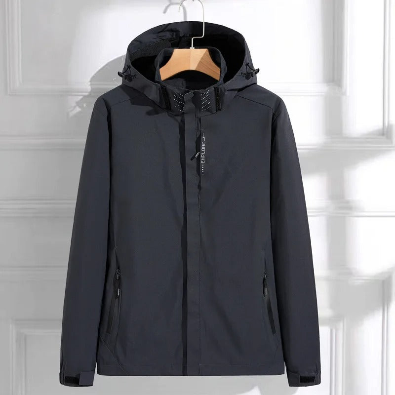Women's Jacket with Hooded Neck and Zip Front