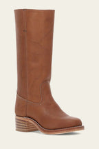 Mid Calf Block Heel Boots with Contrast Stitching
