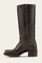 Mid Calf Block Heel Boots with Contrast Stitching