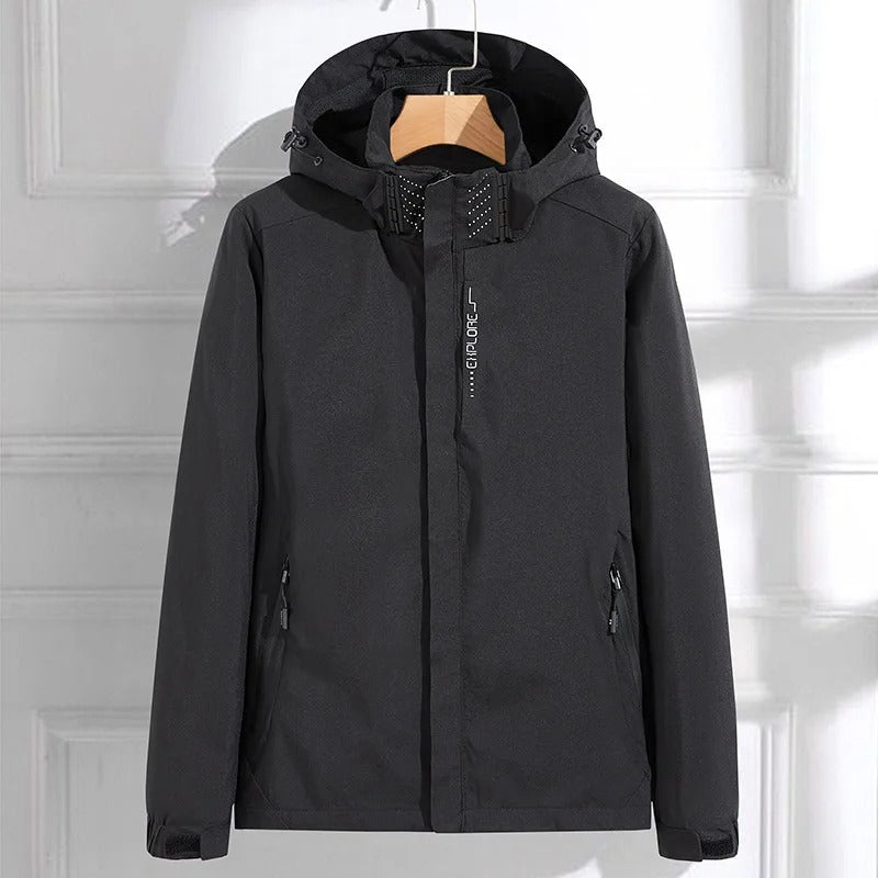 Women's Jacket with Hooded Neck and Zip Front