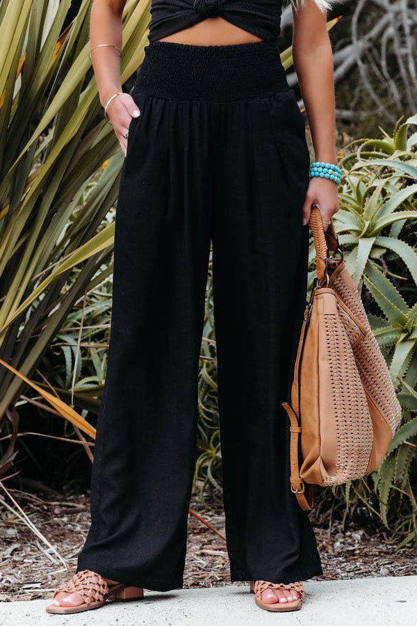 Women's Pants with High Waist and Wide Leg Fit