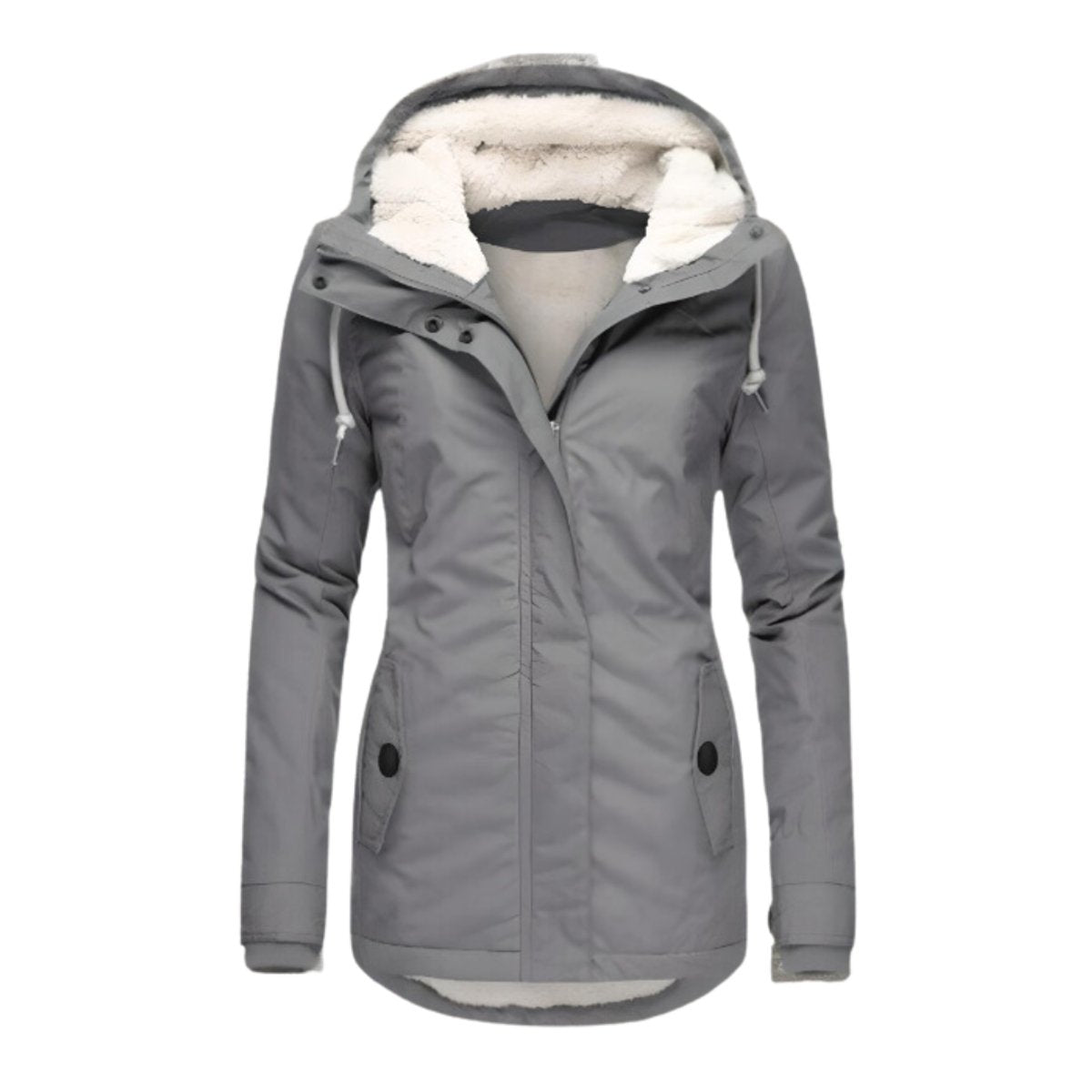 Women's Water-Resistant Hooded Parka with Cozy Sherpa Lining and Tailored Fit