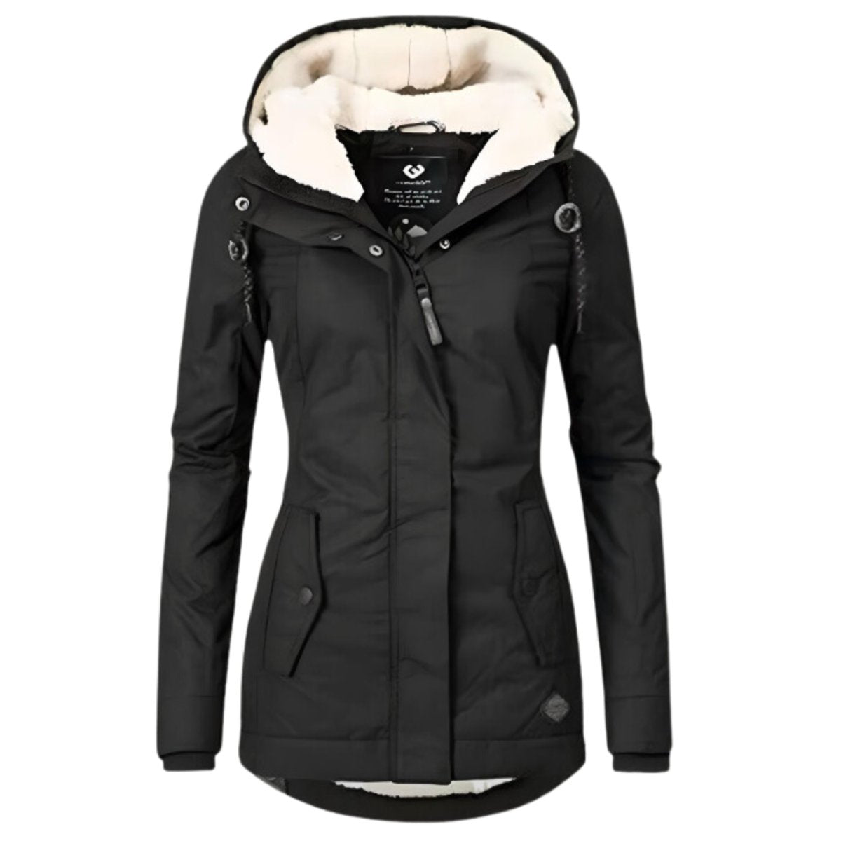 Women's Water-Resistant Hooded Parka with Cozy Sherpa Lining and Tailored Fit