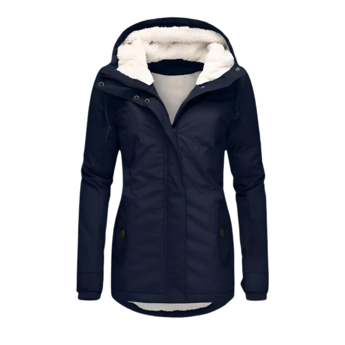 Women's Water-Resistant Hooded Parka with Cozy Sherpa Lining and Tailored Fit
